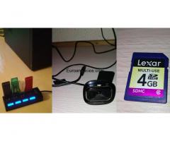 Hub  4  usb , webcam  y  tarjeta  4  gb  20  € - 1/10