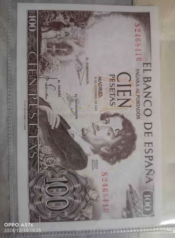 Vendo billete de 100 peseta nuevo 1965