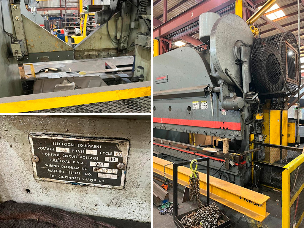 Dobladora cincinnati en tandem 44’ x 1500 ton usada en venta