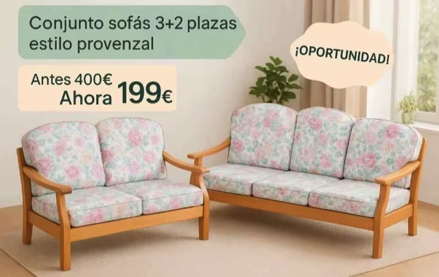 Sofás 3+2 plazas estilo provenzal 0