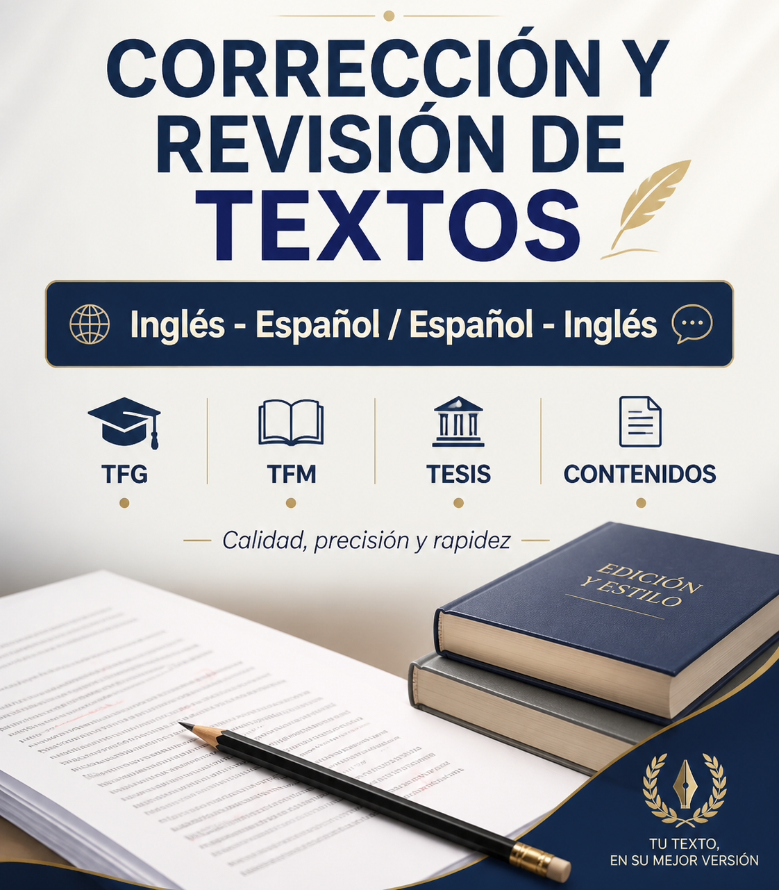 Corrección, revisión y traducción